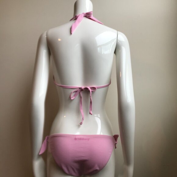 Billabong surf solid pink halter low rise bikini set - Picture 6 of 8